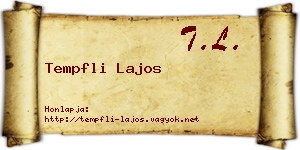 Tempfli Lajos névjegykártya